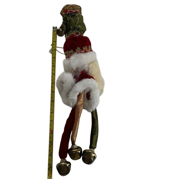 Vintage Santa Claus Hanging Ornament with Jingle Bell Legs Christmas Decor - Picture 6 of 10